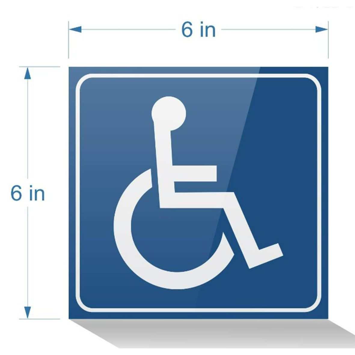 Disabled Stickers Kit with International Wheelchair Accessibility Symbol for Indoor and Outdoor Use, 4-Piece Set