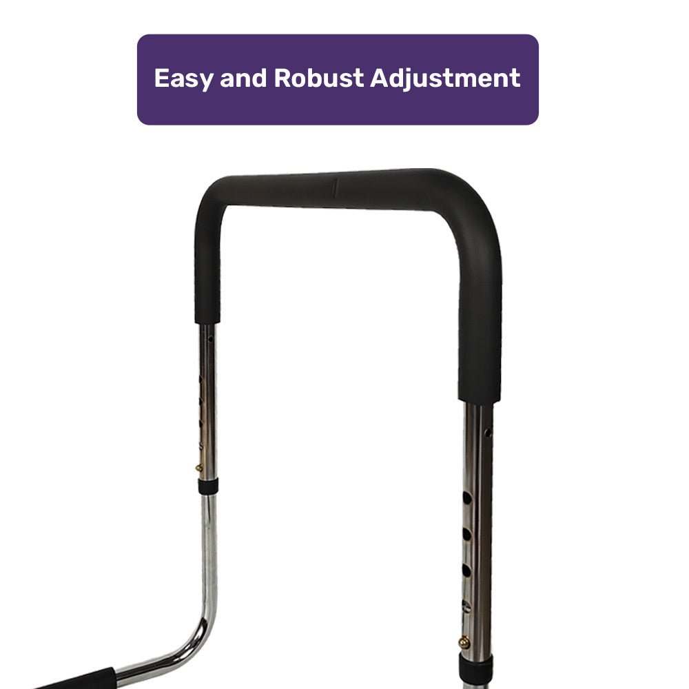 Equipmed Bedside Support Rail adjustable handrail with soft grip and non-slip base for safe bed assistance