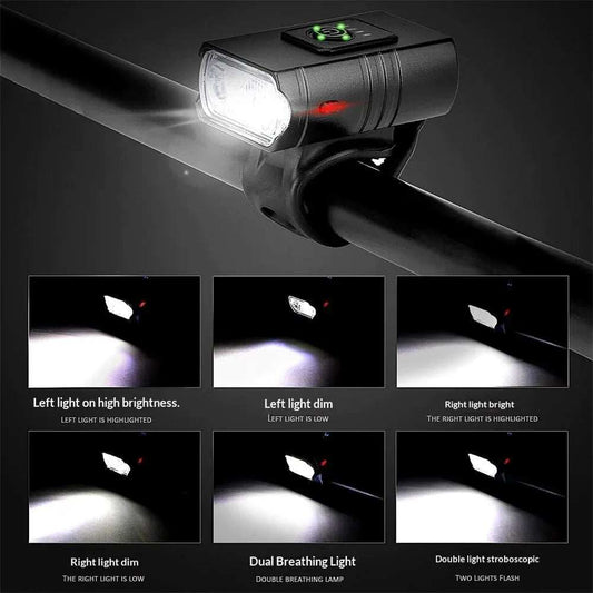 USB rechargeable LED light set for wheelchairs and bikes with adjustable angle and waterproof design