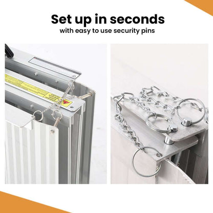 182cm portable folding aluminium access ramp with non-slip surface and 272kg capacity