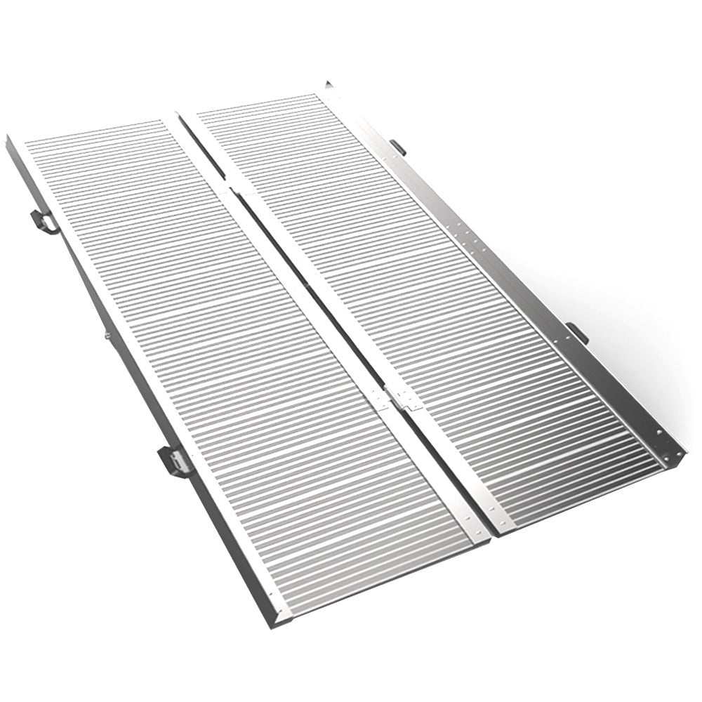 182cm portable folding aluminium access ramp with non-slip surface and side rails for wheelchair and mobility scooter access