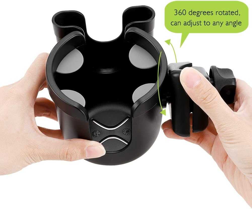 2-in-1 walker cup holder with phone holder attached to a wheelchair handlebar