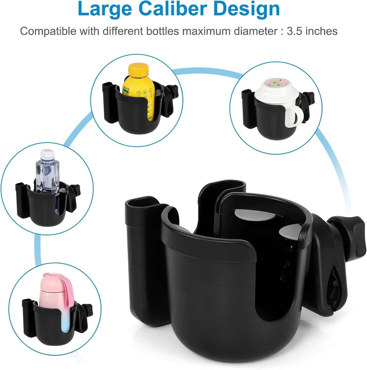 2-in-1 walker cup holder with phone holder attached to a walker handle