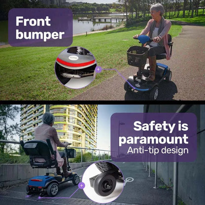 EQUIPMED Mobility Scooter Electric Motorised 4 Wheel Power Portable Folding