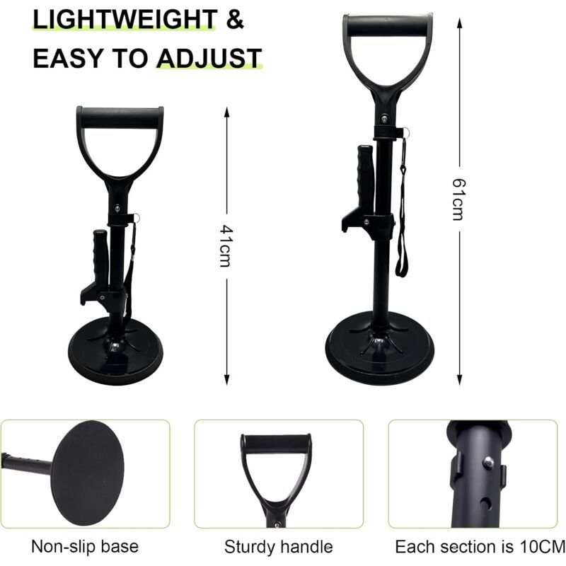 Floor adjustable height stainless steel standing aid with hand rest for elderly support and stability