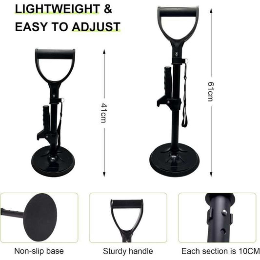 Floor adjustable height stainless steel standing aid with hand rest for elderly support and stability