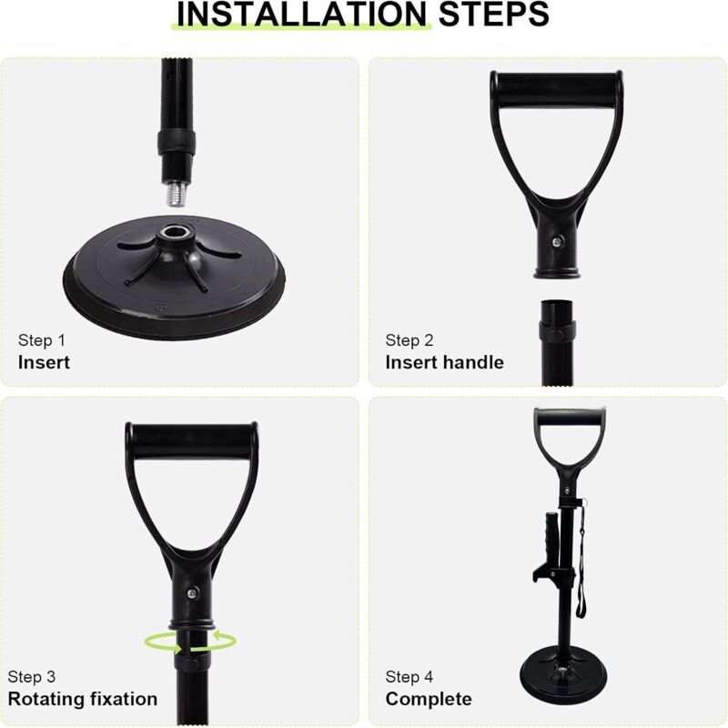 Floor adjustable height stainless steel standing aid for elderly support with hand rest and 200 kg load capacity