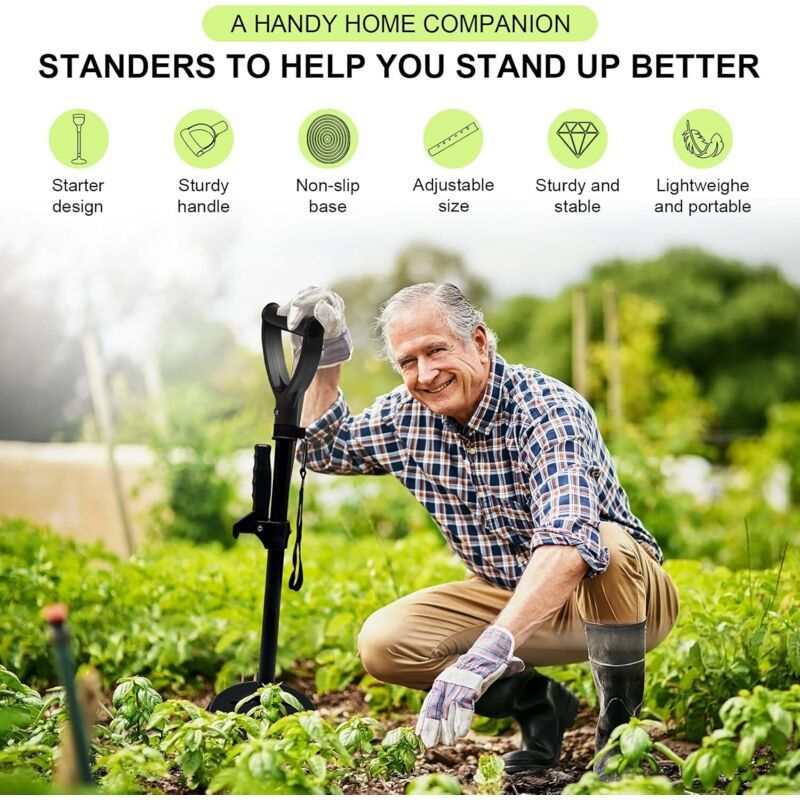 Floor adjustable height standing assist support with hand rest for elderly stability and load up to 600 lbs