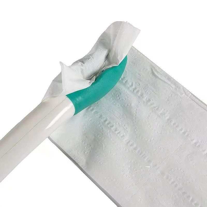Bottom bum wiper toilet aid for elderly and disabled individuals with ergonomic design and durable plastic construction