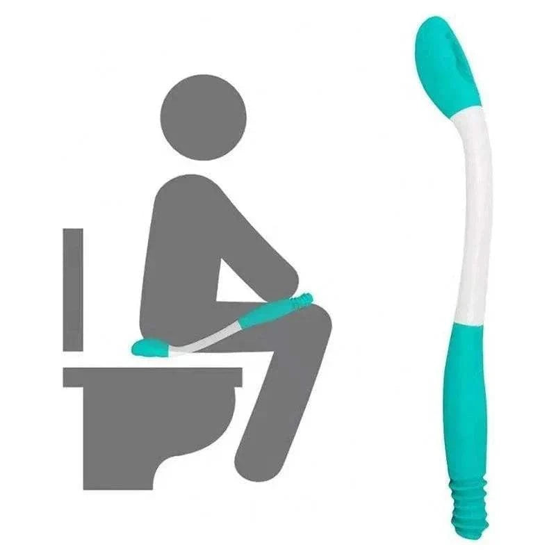 Bottom bum wiper toilet aid for elderly and disabled mobility assistance