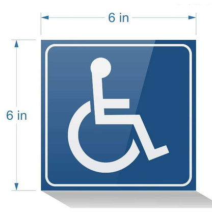 Disabled Stickers Kit with International Wheelchair Accessibility Symbol for Indoor and Outdoor Use, 4-Piece Set