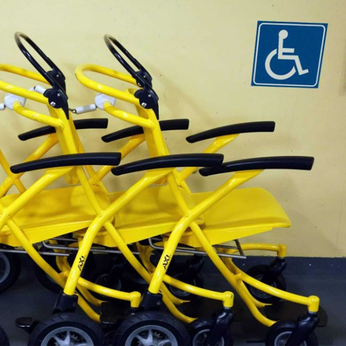 Disabled Stickers Kit with handicap accessible wheelchair symbols for indoor and outdoor use, 4-piece set