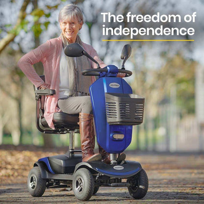 Equipmed Pathline Series electric mobility scooter for elderly with intuitive controls and swivel seat