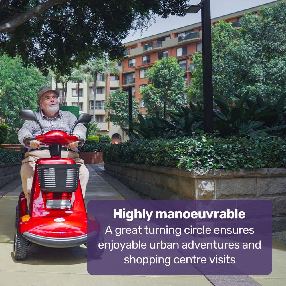 Red Equipmed LeisureCruise Series extra-large mobility scooter with high power and 182kg capacity