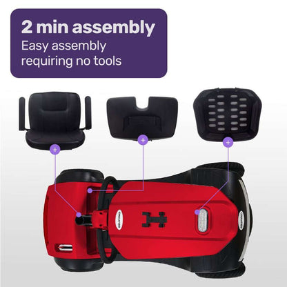 Equipmed Pathline Series electric mobility scooter for elderly with swivel seat and retractable armrests