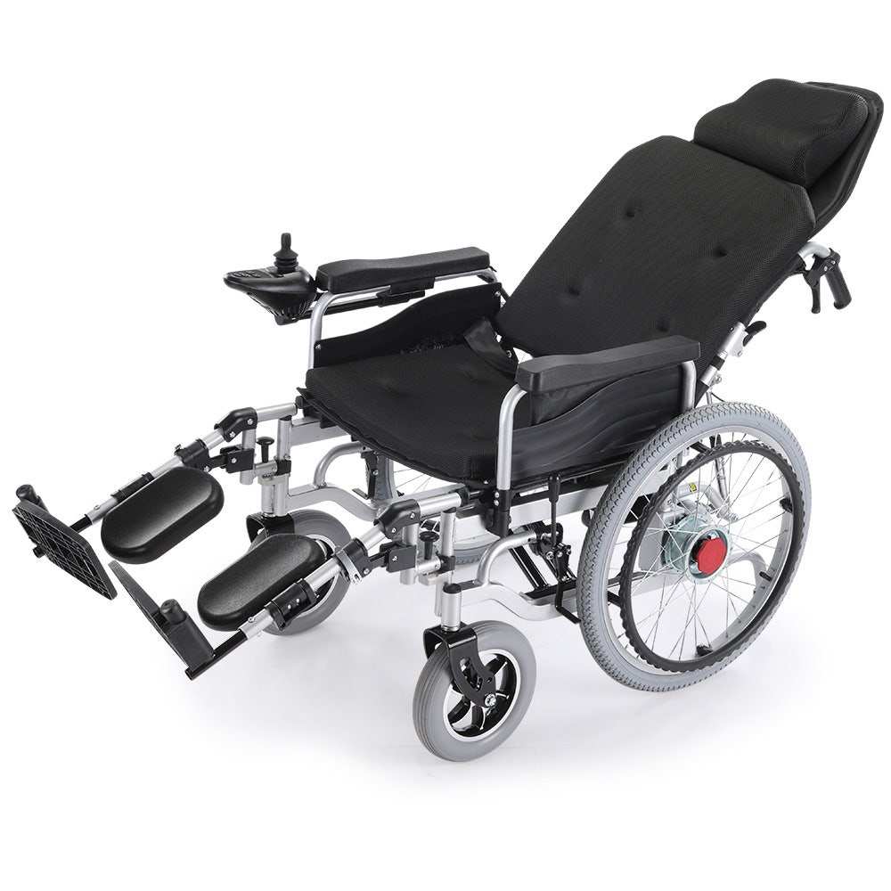 Equipmed Power Electric Wheelchair XL wide seat black with lithium battery and 22" wheels