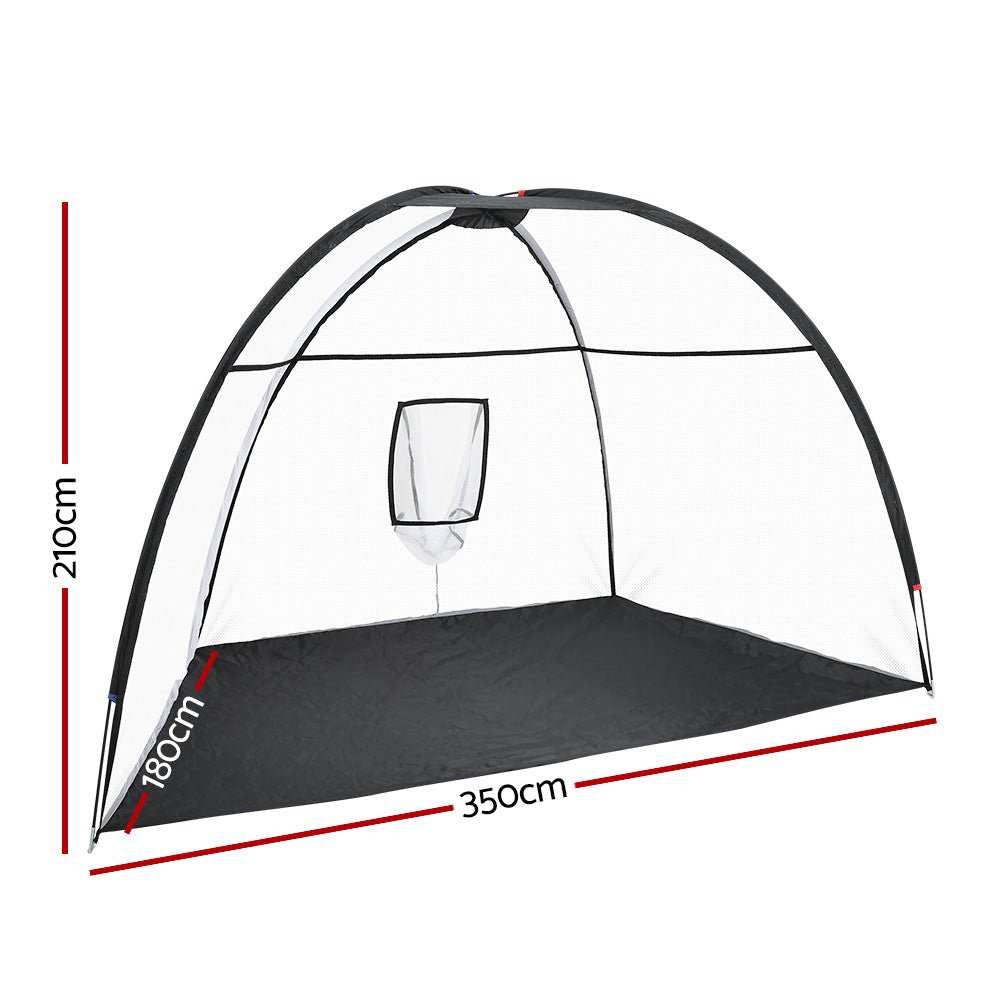 Everfit 3.5m black portable golf practice net with large target and fiberglass frame