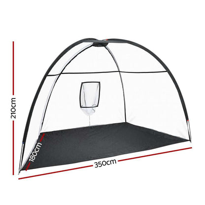 Everfit 3.5m black portable golf practice net with large target and fiberglass frame