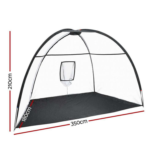 Everfit 3.5m black portable golf practice net with large target and fiberglass frame
