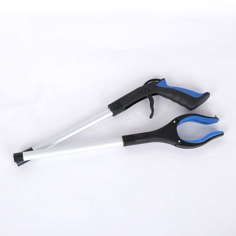 Foldable grabber reacher tool with green and black handle, 83cm aluminium litter picker with magnetic tip for garden and home cleanup