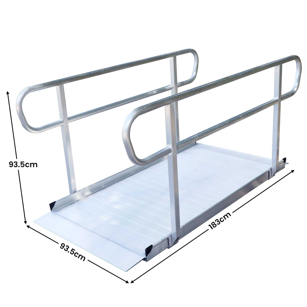 Kartrite 6ft portable aluminium wheelchair ramp with handrails and non-slip surface for mobility access