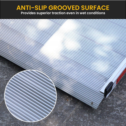Kartrite 6ft portable aluminium wheelchair ramp with handrails and non-slip surface for safe mobility access