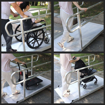 Kartrite 6ft portable aluminium wheelchair ramp with handrails and non-slip surface for safe mobility access