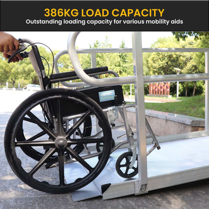 Kartrite 6ft portable aluminium wheelchair ramp with handrails and non-slip surface for mobility access