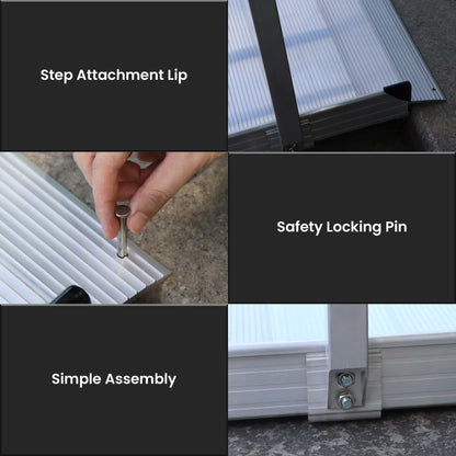 Kartrite 6ft portable aluminium wheelchair ramp with handrails and non-slip surface for safe mobility access