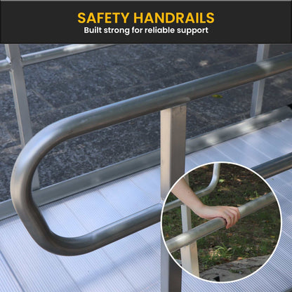 Kartrite 6ft portable aluminium wheelchair ramp with handrails and non-slip surface for safe mobility access