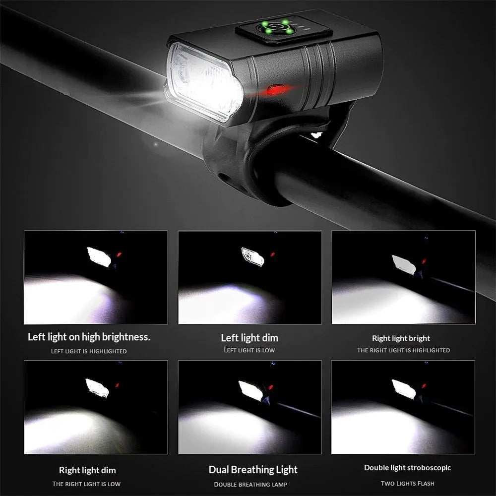 USB rechargeable LED light set for wheelchairs and bikes with adjustable angle and waterproof design