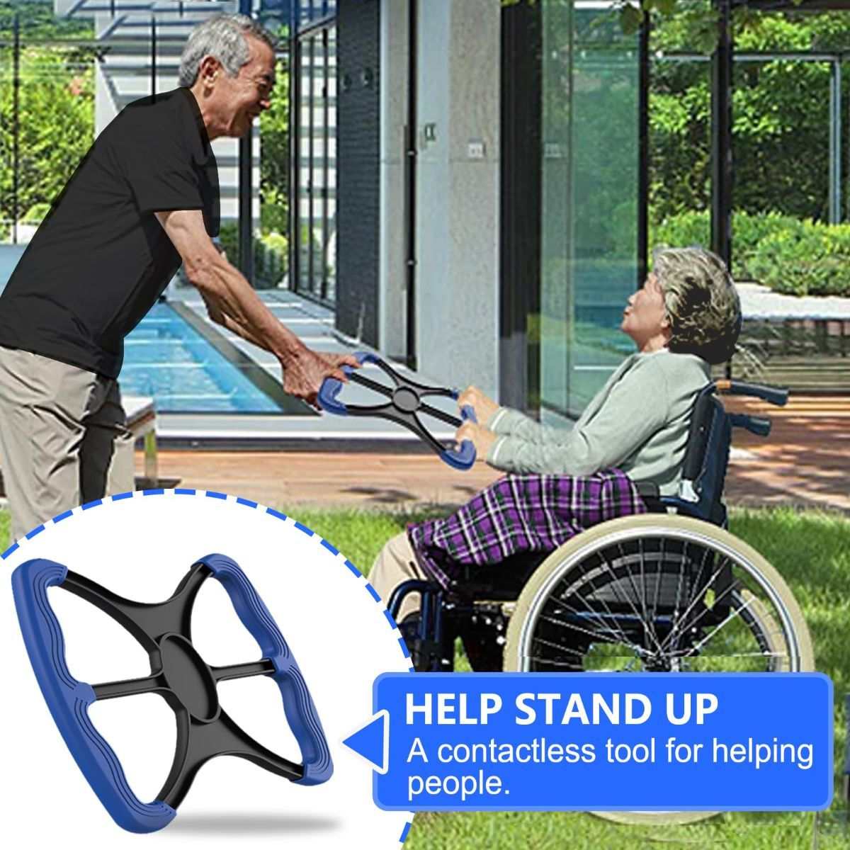 Purple lift assist device for elderly with no-slip grip handles, 9.6in standing aid for disabled and seniors