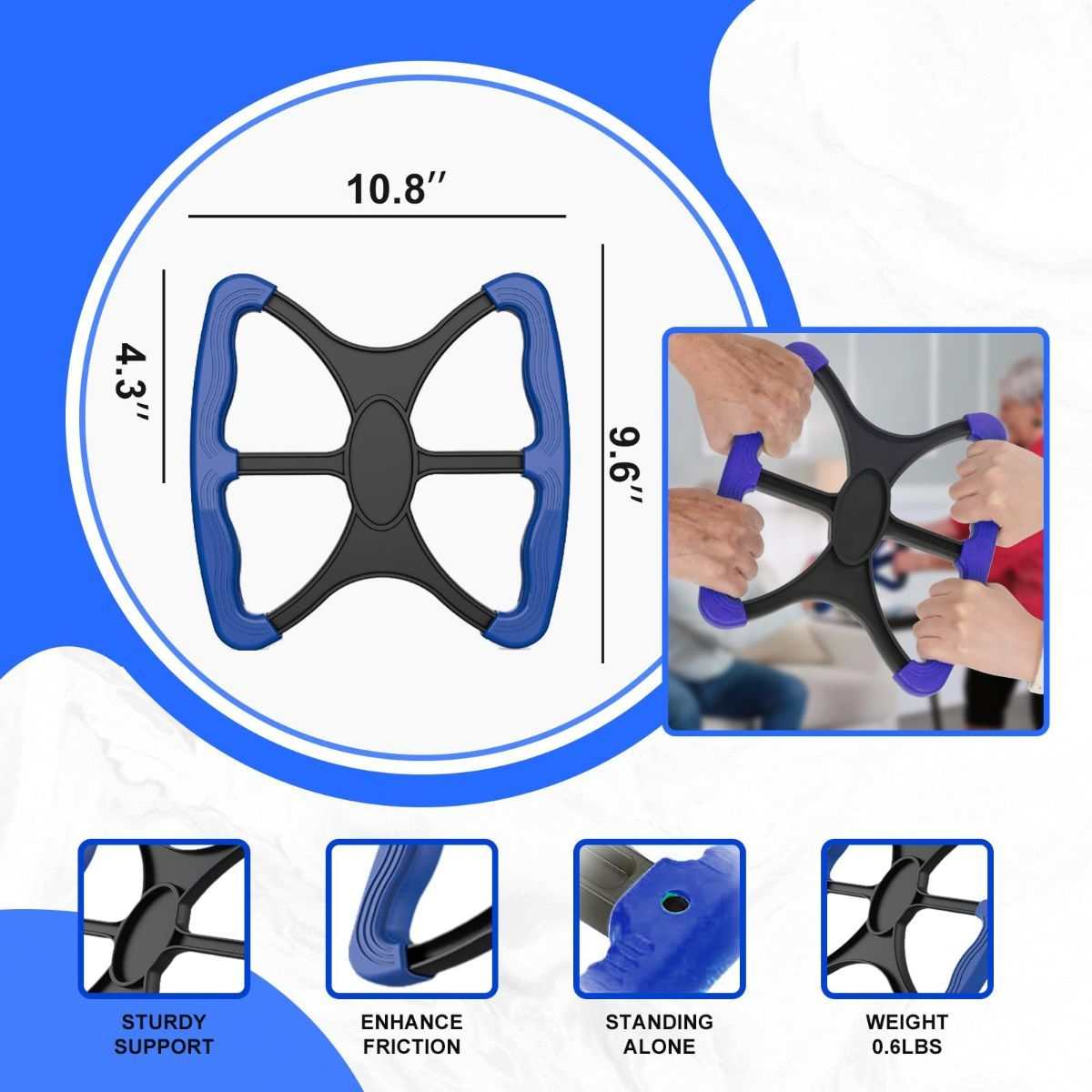 Purple lift assist device with no-slip handles for elderly and disabled support, 9.6-inch standing aid for safe transfers