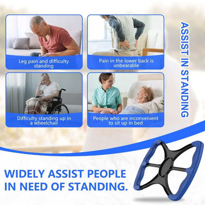 Purple lift assist for elderly with no-slip grip handles for safe standing support