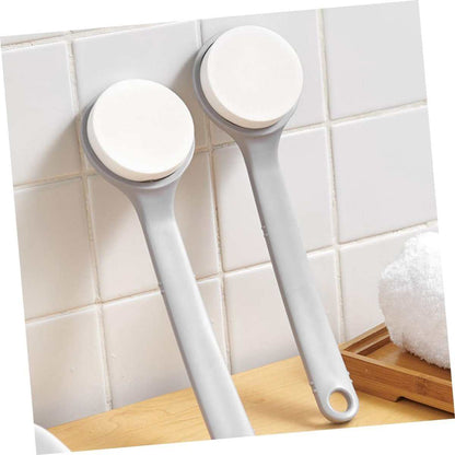 Ergonomic lotion application aid with comfortable grip for easy back and hard-to-reach skin care application