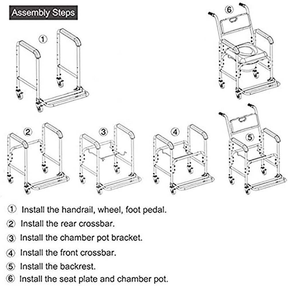 Mobile shower toilet commode chair with aluminum frame and wheels for transport and transfer