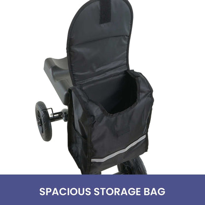 Orthonica Foldable Steel Knee Scooter Mobility Walker with 10-Inch Wheels Height Adjustable Storage Bag 136kg - Oz Mobility Store