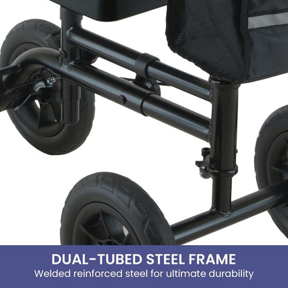 Orthonica Foldable Steel Knee Scooter Mobility Walker with 10-Inch Wheels Height Adjustable Storage Bag 136kg - Oz Mobility Store
