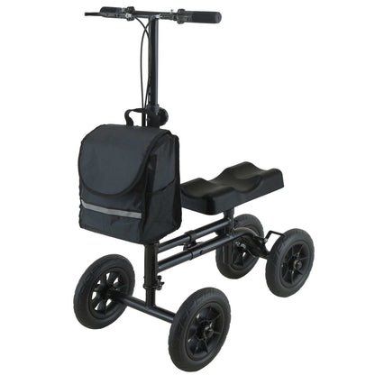 Orthonica Foldable Steel Knee Scooter Mobility Walker with 10-Inch Wheels Height Adjustable Storage Bag 136kg - Oz Mobility Store