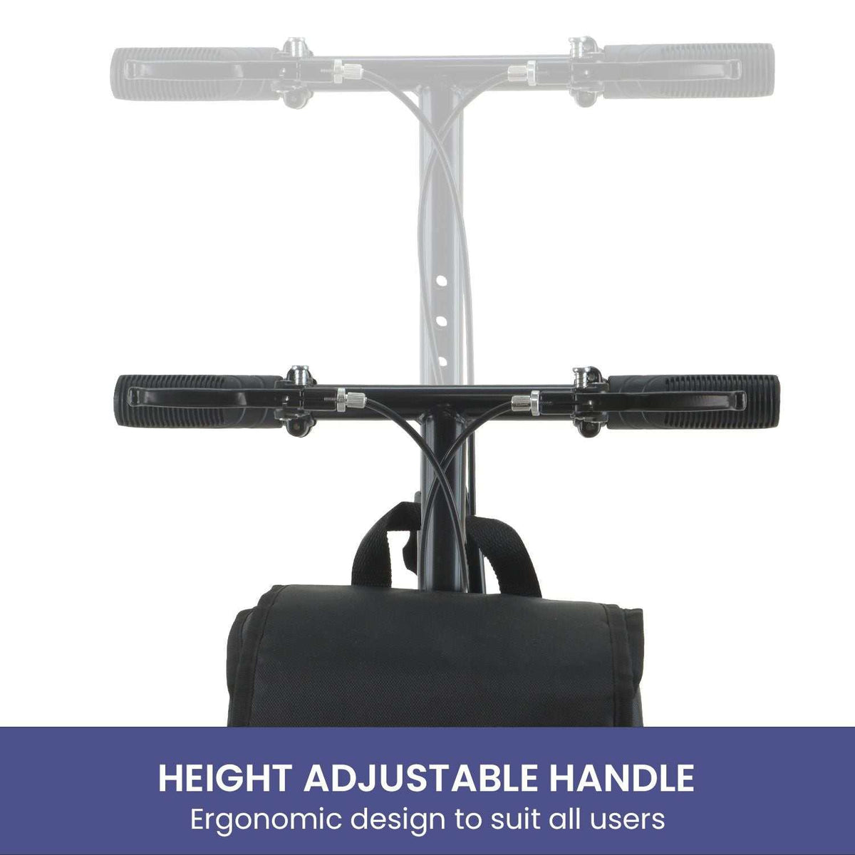 Orthonica Foldable Steel Knee Scooter Mobility Walker with 10-Inch Wheels Height Adjustable Storage Bag 136kg - Oz Mobility Store
