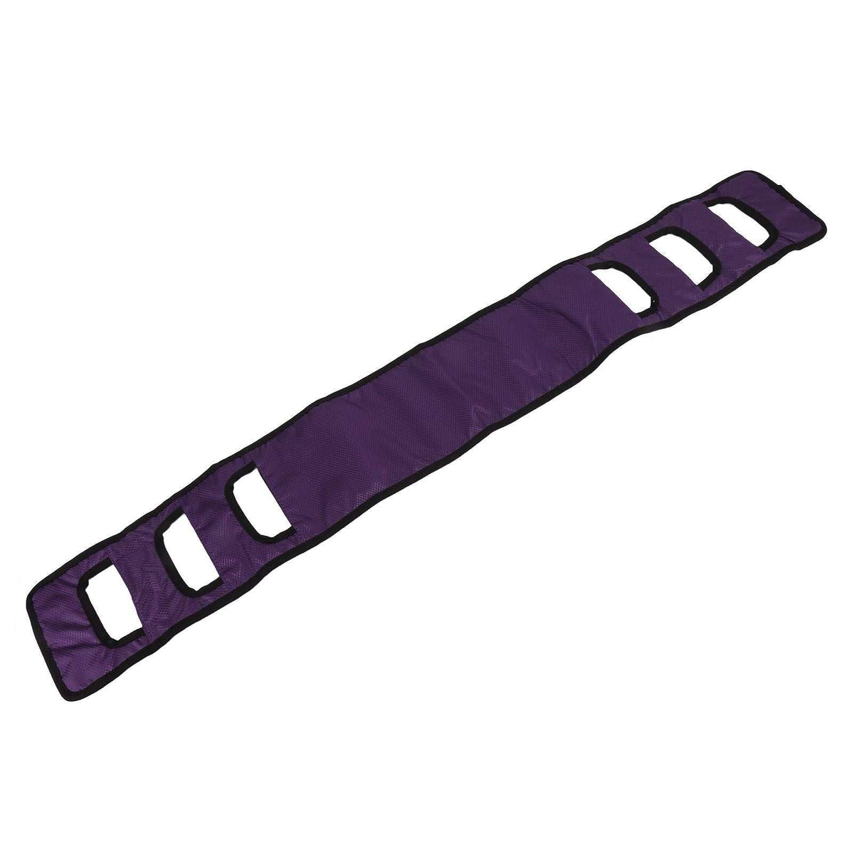 Purple padded patient transfer sling gait belt with adjustable handles and breathable mesh for elderly mobility aids