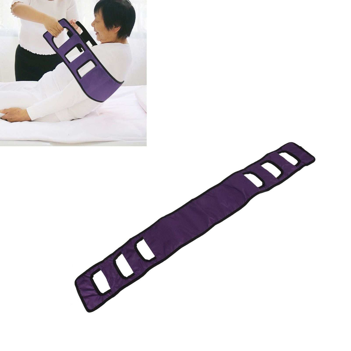 Purple patient transfer sling gait belt with padded breathable nylon mesh for elderly mobility aids