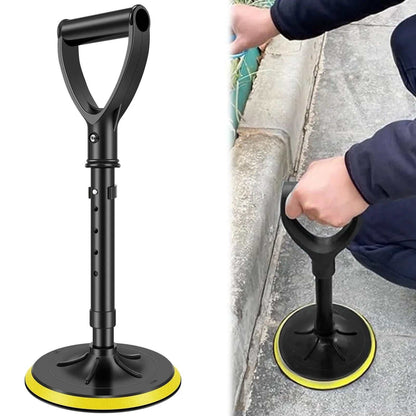 Height-adjustable stand assist mobility aid with heavy-duty metal frame and non-slip base for elderly support