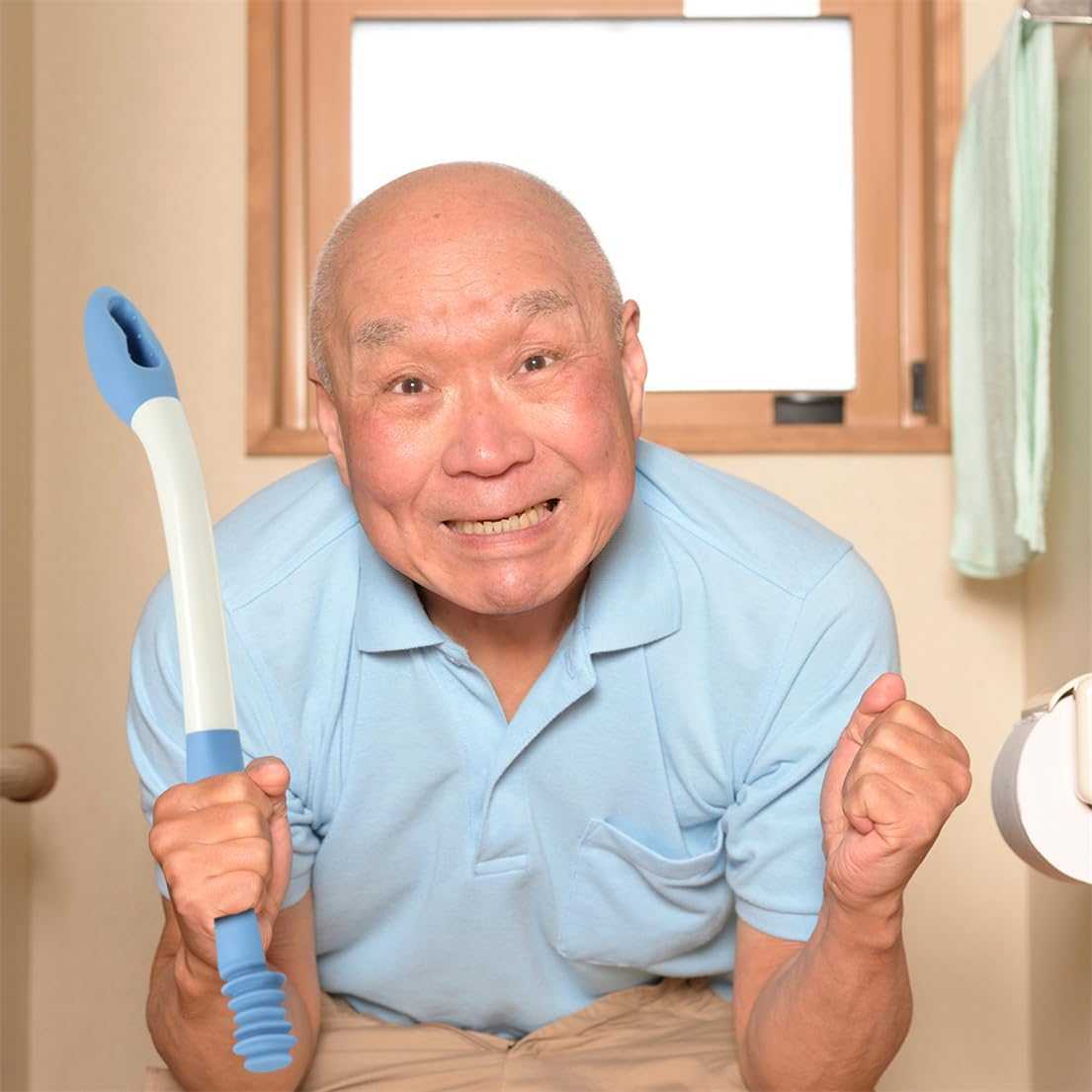Long Reach Butt Wiper with 15-inch handle for easy self-wiping and personal hygiene aid