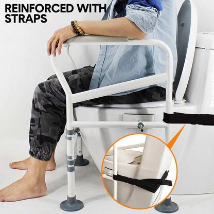 Adjustable Toilet Frame Support with grab handles for elderly and disabled safety in bathroom