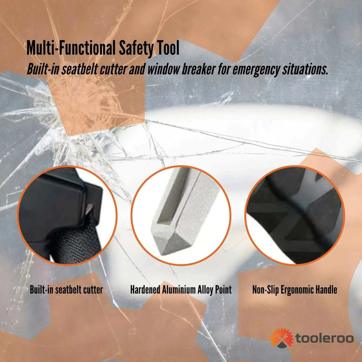 Tooleroo Car Cane Handle 3-in-1 Handy Grip attached to car door latch for easy vehicle entry and exit
