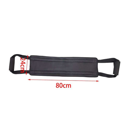 Transfer nursing sling with padded handles and breathable nylon fabric for safe elderly patient lifting and mobility assistance